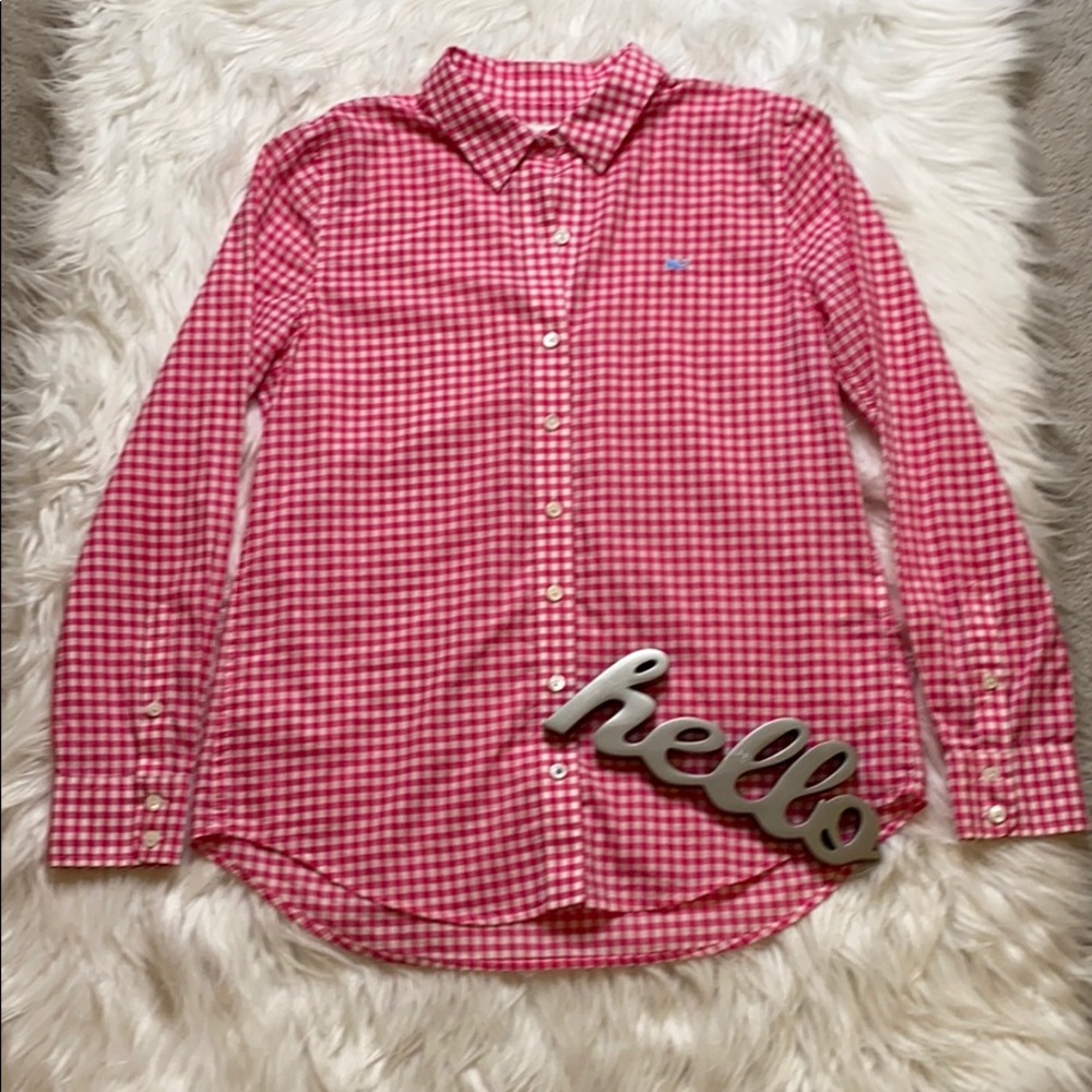 Vineyard Vines Pink/White Gingham Button Down